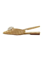 Brit Straw Slingback Flats