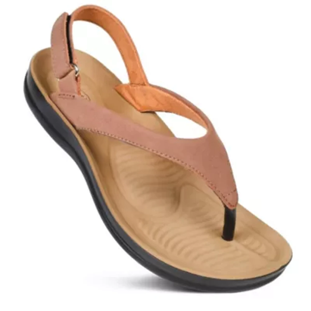 Verra Women's Comfortable Soft Toe Post Sandals with Arch Support