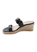 Twisted Espadrille Slide Sandals