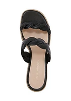 Twisted Espadrille Slide Sandals