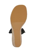 Twisted Espadrille Slide Sandals