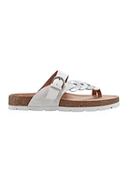 Alyce Round Toe Footbed Slip On Casual Sandals