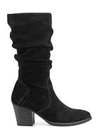 Vine Block Heel Almond Toe Casual Boots