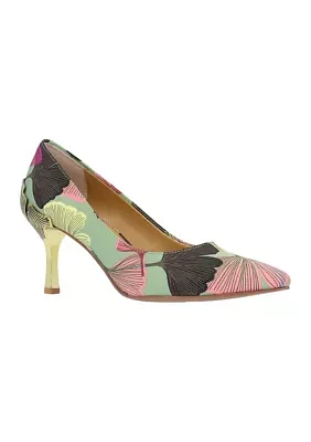 Tacy Gold Floral Heels