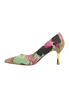 Tacy Gold Floral Heels