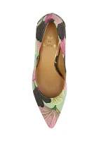 Tacy Gold Floral Heels