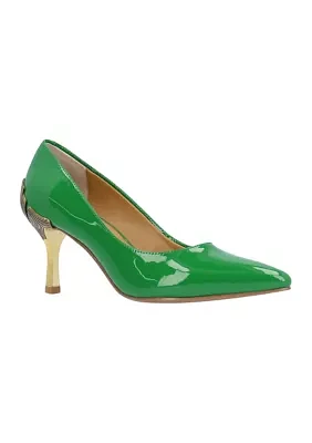 Tacy Gold Floral Heels