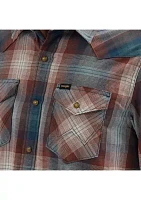 Long Sleeve Broken Twill Plaid Shirt