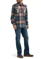 Long Sleeve Broken Twill Plaid Shirt