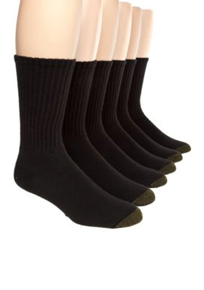 6-Pack Cotton Crew Athletic Socks