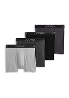 Everyday Casual Cotton Blend 5" Boxer Briefs - 4 Pack