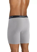 Everyday Casual Cotton Blend 7" Long Leg Boxer Briefs - 4 Pack