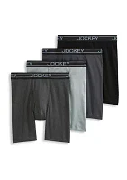 Everyday Casual Cotton Blend 7" Long Leg Boxer Briefs - 4 Pack