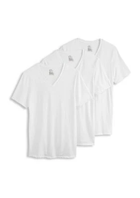 Cotton Stretch V- Neck T-Shirt - 3 Pack