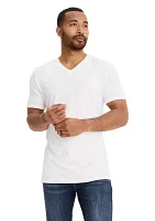 Cotton Stretch V- Neck T-Shirt - 3 Pack