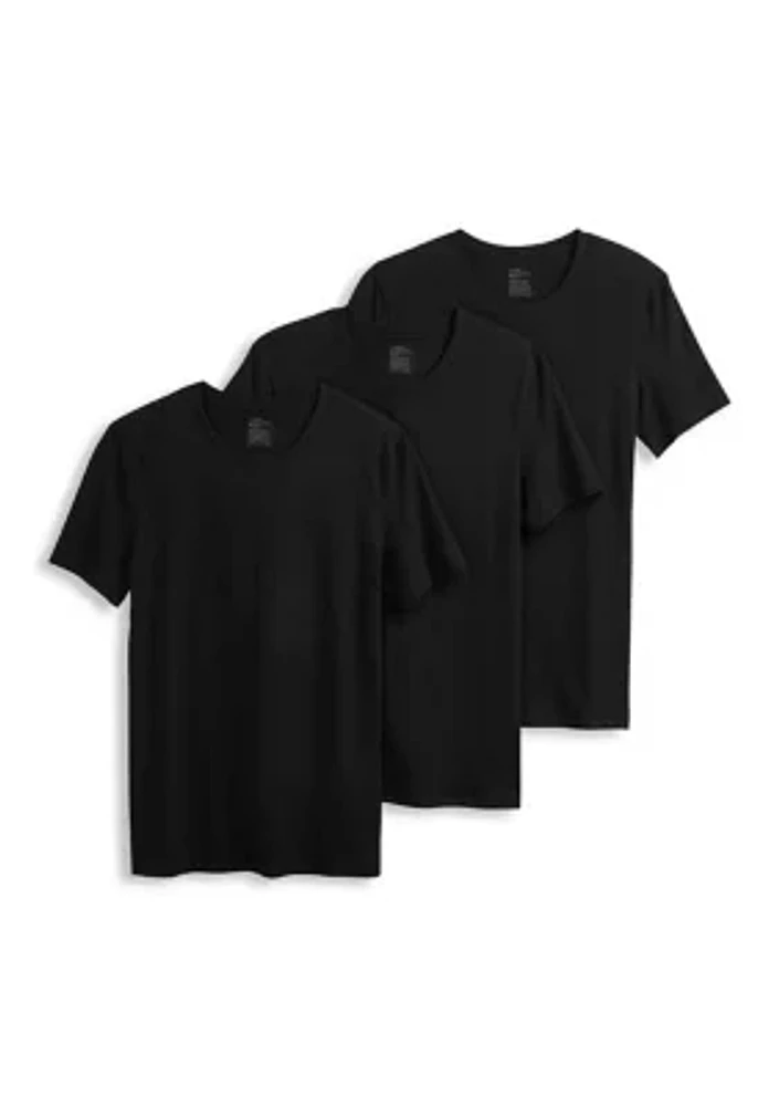 Smooth Fit Cotton Stretch Crew Neck Undershirt - 3 Pack