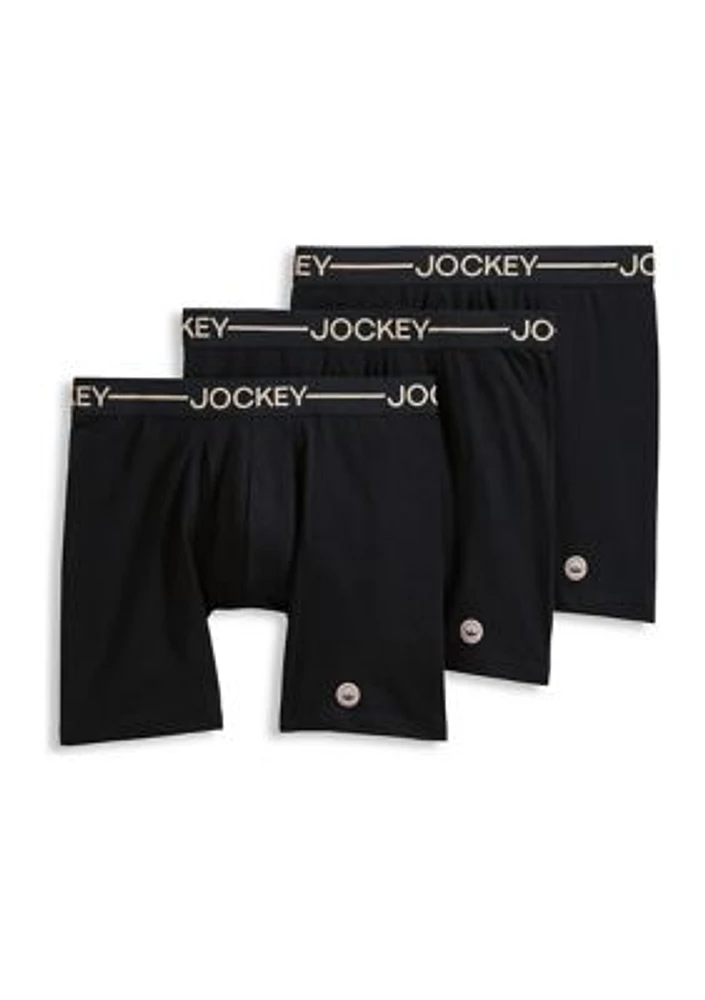 Organic Cotton Stretch 6.5" Boxer Briefs - 3 Pack