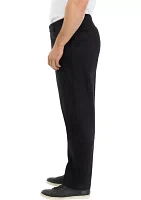 Big & Tall Flat Front Signature Iron Free Khaki Straight Fit Pants