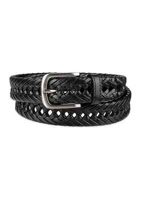 Laced Double Weave Leather Braided Belt