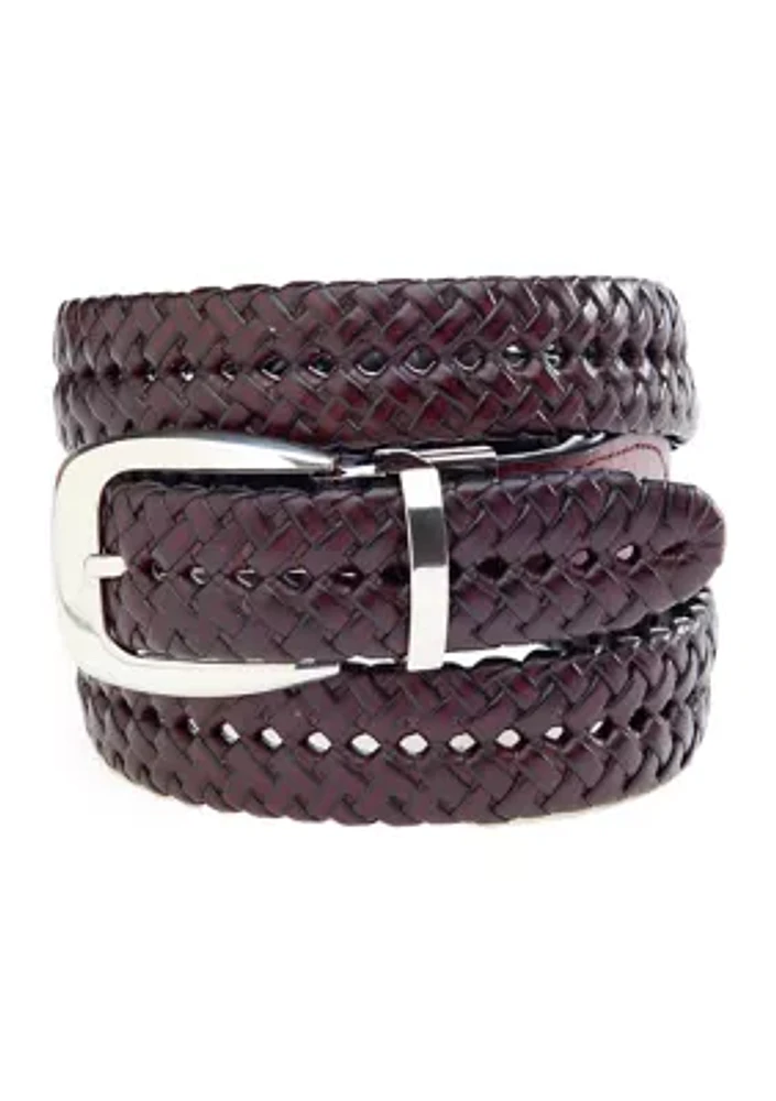 Braided Brown Leather Casual Belt