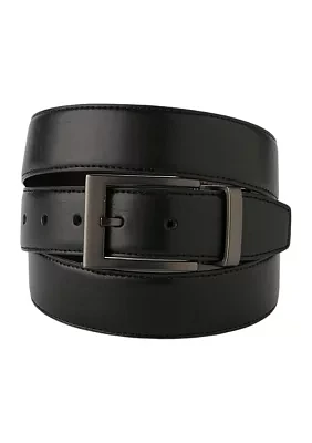 Big & Tall Black/Brown Leather Buckle Belt