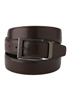 Big & Tall Black/Brown Leather Buckle Belt