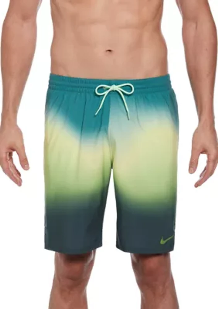 Aurora Borealis Printed 9" Volley Swim Trunks