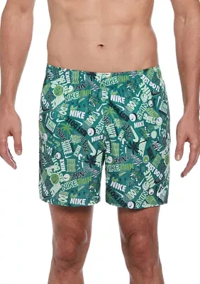 Smiles 5" Printed Volley Swim Trunks