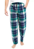 Green Check Sueded Fleece Pants