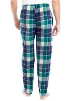 Green Check Sueded Fleece Pants