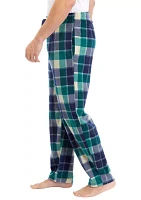 Green Check Sueded Fleece Pants