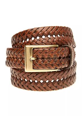 Braided Tan Leather Casual Belt