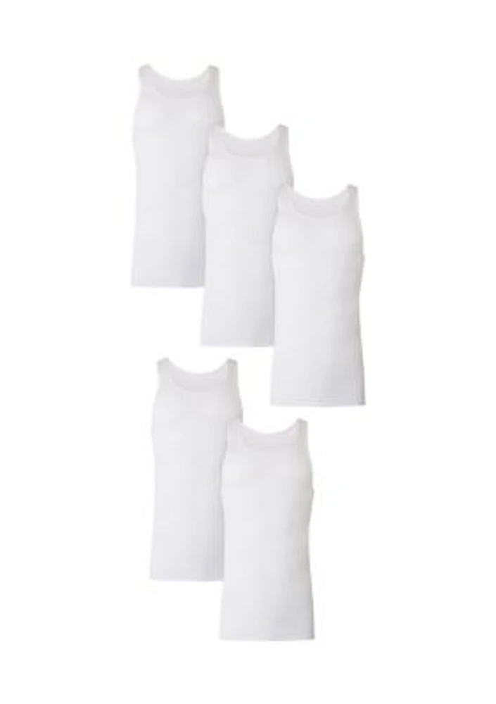 Big & Tall White Tank Top - 5 Pack