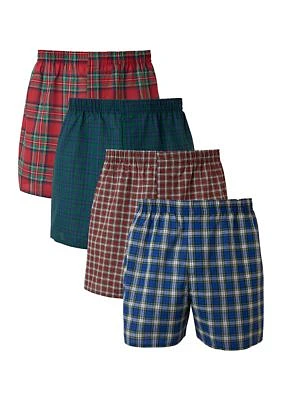 Big & Tall Assorted Tartan Boxers - 4 Pack