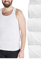 Big & Tall White Tank Tops - 5 Pack