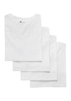 Ultimate Comfort Fit Stretch V-Neck T-Shirt - 4 Pack