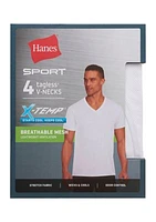 Assorted Mesh V-Neck T-Shirts - 4 Pack