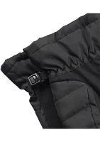 Quilted Pongee Insulated Water Repellent and Touchscreen Gloves with Gathered Wrist Clips