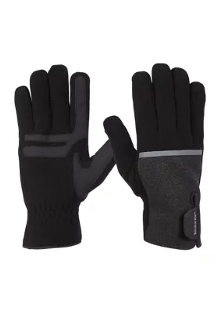 Reflective Tech Stretch and Fleece Water Repellent Gloves with Touchscreen Technology