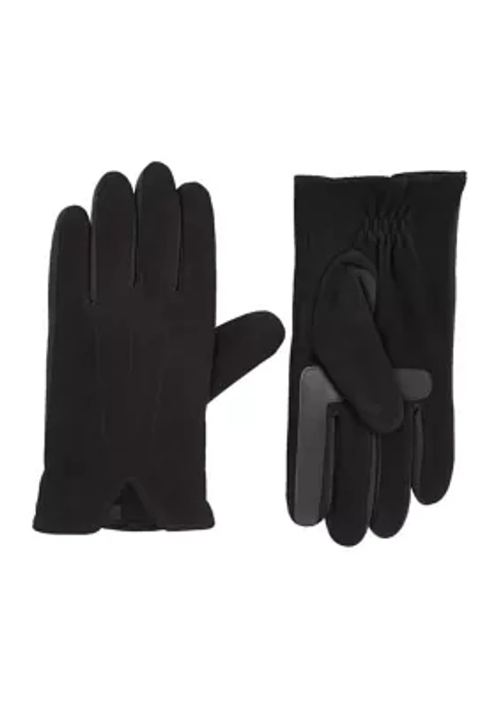 Genuine Suede with Ultraplush Lining 3-Draw Touchscreen Gloves