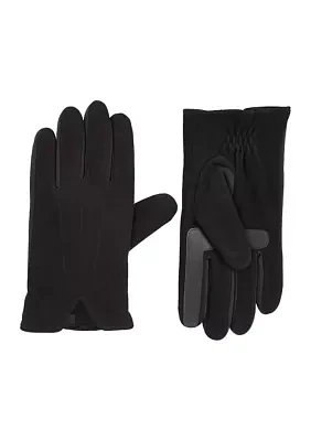 Genuine Suede with Ultraplush Lining 3-Draw Touchscreen Gloves