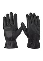 Pieced Faux Leather with Ultraplush Lining Touchscreen Gloves