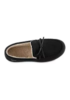 Microsuede Nigel Moccasin Slippers with Canvas Heel