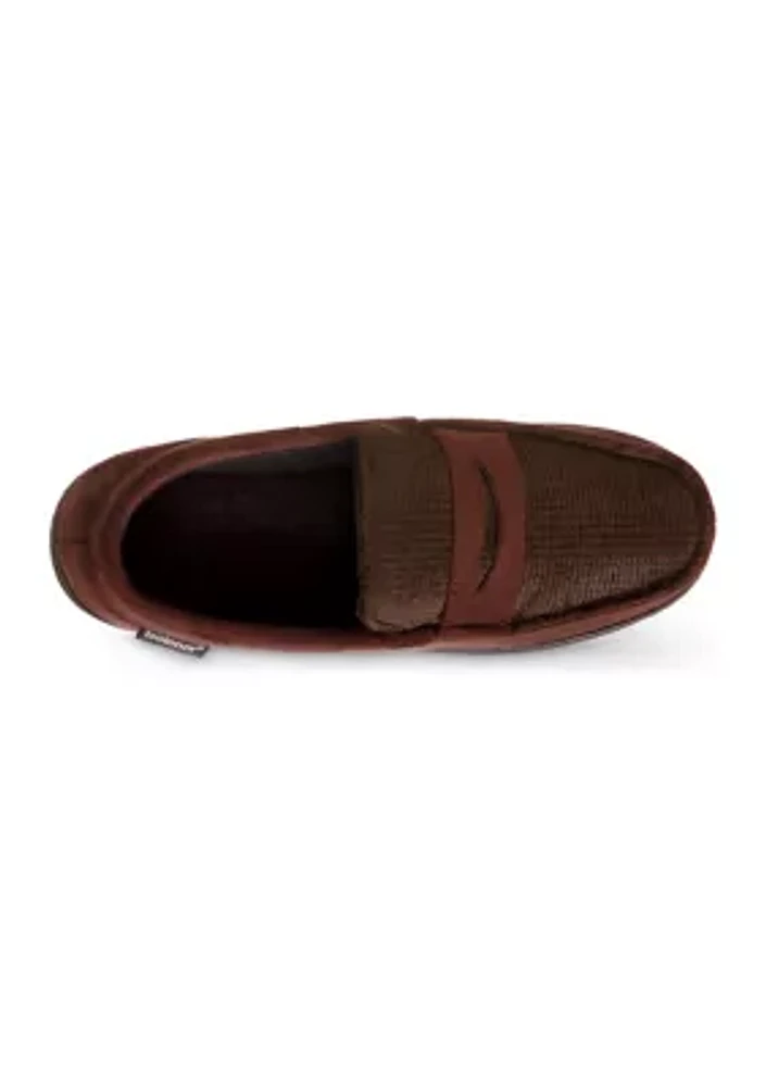 Recycled Microsuede Houndstooth Moccasin Slippers