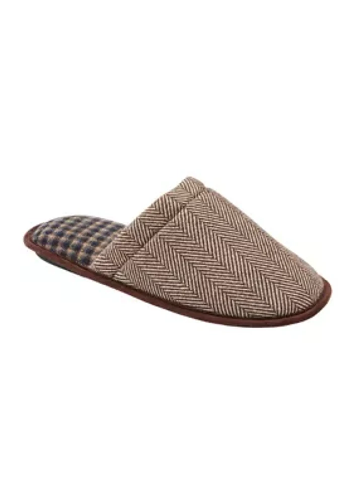 Herringbone Twill Harrison Scuff Slippers