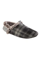 Arlo Plaid and Fur Hoodback Slippers