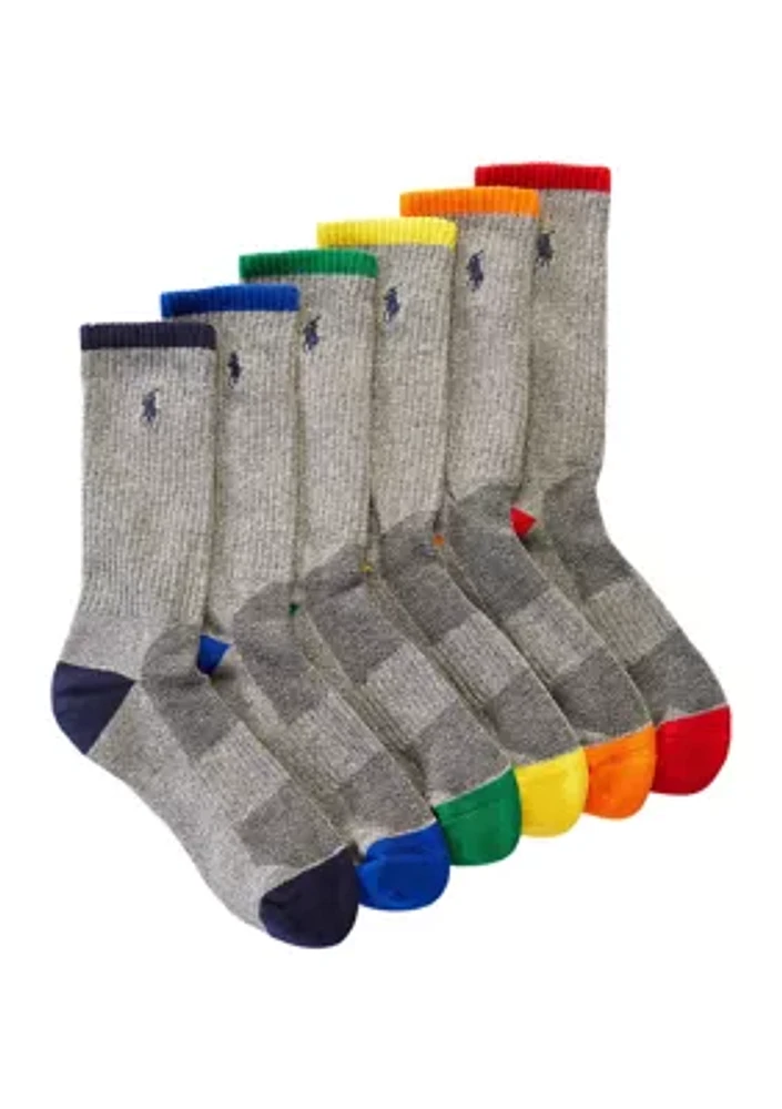 Assorted Crew Socks - 6 Pack