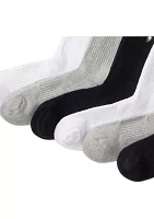 Double Bar Crew Socks - 6 Pack