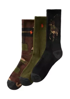 Camo Pony Crew Socks - 3 Pack