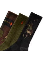 Camo Pony Crew Socks - 3 Pack